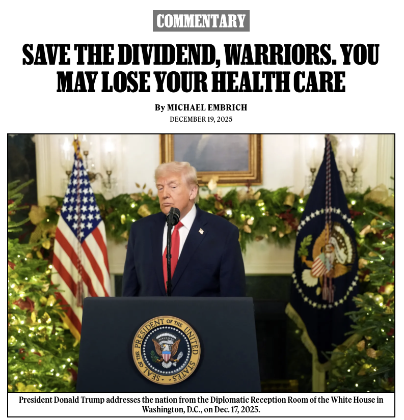 RollingStone's tweet photo. "If you’re not angry, you’re not paying attention. Soon, no veteran will be able to ignore the systematic dismantling of the VA."  

Read @MikeEmbrich's commentary: https://t.co/Suqb3SYwv7 https://t.co/GU9xFg7DLA