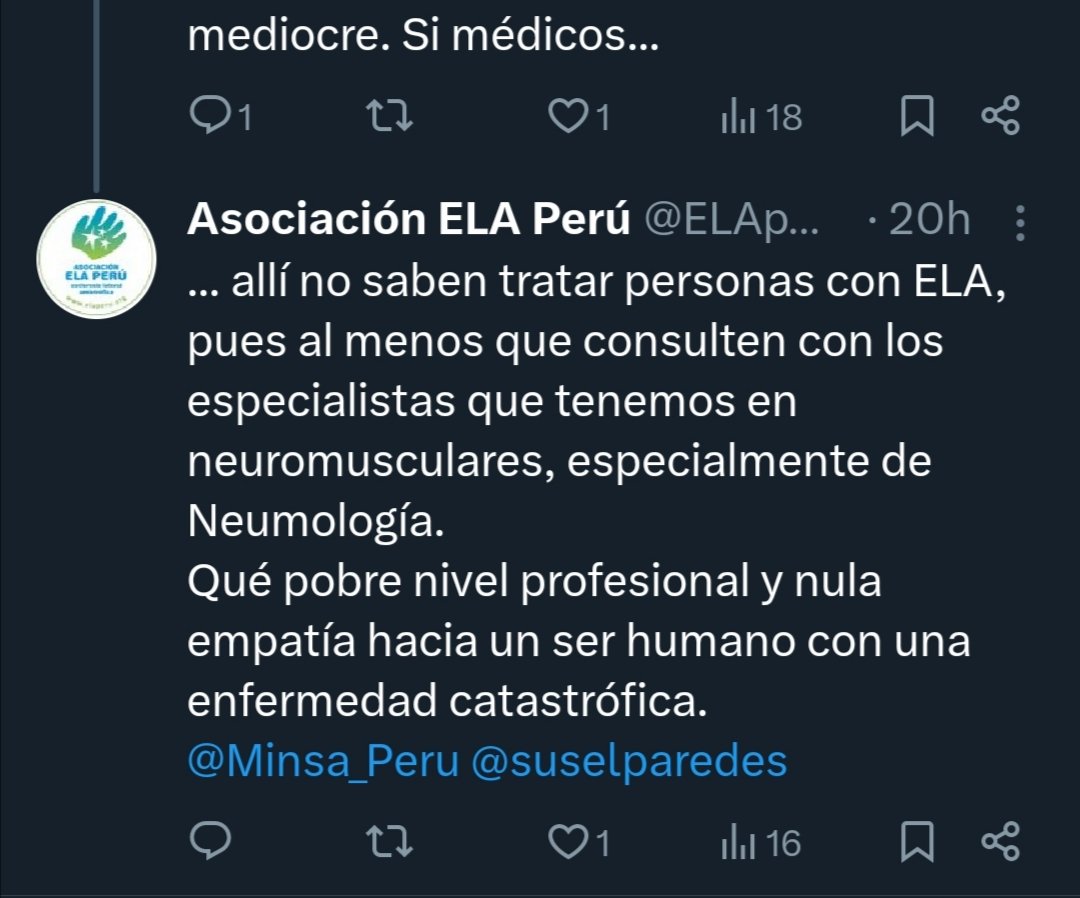 Asociación ELA Perú tweet media