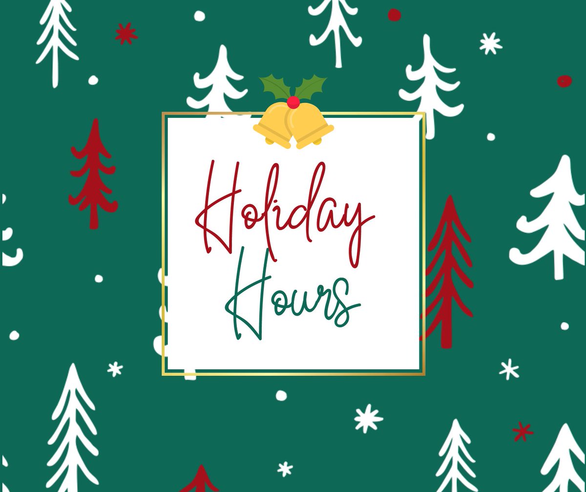 Holiday hours:

Closed Dec 24th-26 | NY: Closed Jan 1