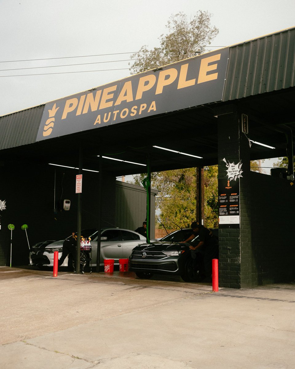 d1mohammad's tweet photo. Construction has officially started on the Montrose project.

Two businesses, side by side:
‘Pineapple AutoSpa’ a premium hand car wash
‘Fein Coffee’ a boutique coffee concept

Our first car wash has seen incredible support, especially considering this is my first time in the industry. Learning on the fly while also acting as GC on this build has been demanding and genuinely fun.