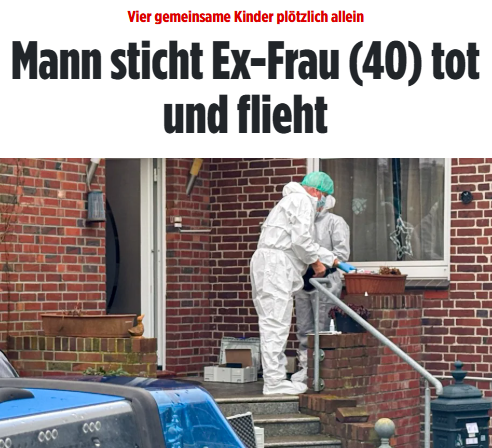 Taykra's tweet photo. Vier gemeinsame Kinder (6 bis 20): Am Freitagmorgen kam es in der norddeutschen Gemeinde #Apensen zu einer furchtbaren Bluttat. Eine vierfache Mutter (†40) wurde von ihrem 57-jährigen Ex-Partner erstochen. Nach dem Verdächtigen wird gefahndet. https://t.co/M0sNKdy58H https://t.co/tn0xktK7M6