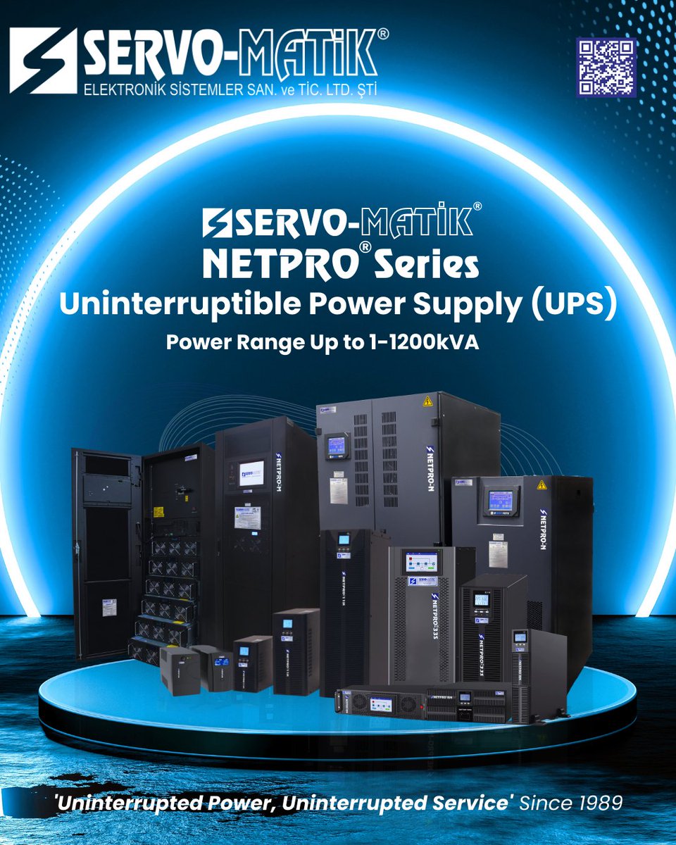 servomatik's tweet image. Protect your loads from power outages with our Netpro Series Uninterruptible Power Supply (UPS) and backup solutions! 
✅ Advanced protection technology
✅ Custom production according to customer requirements
#Netpro #ServoMatik #UPS #KesintisizGüç #UninterruptiblePower #Energy