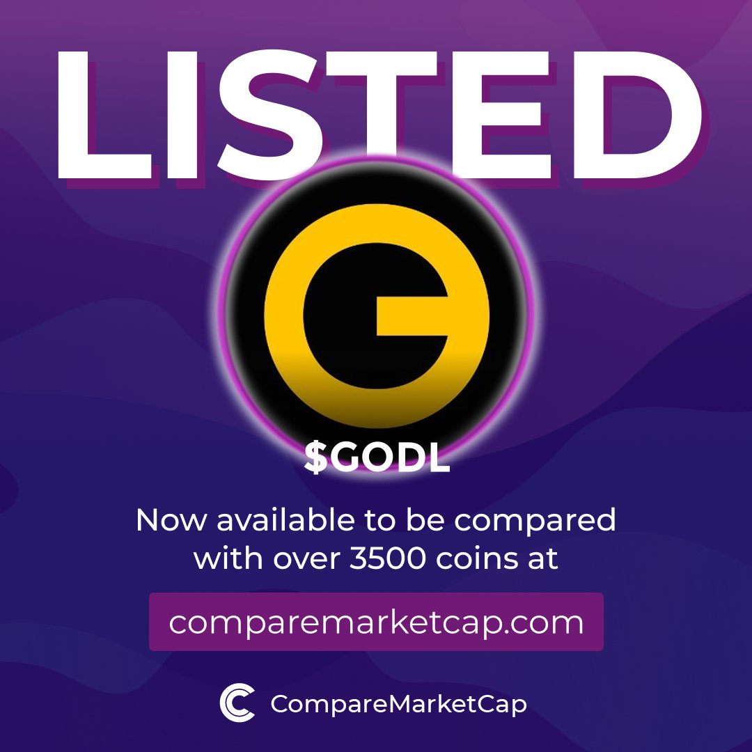 $GODL is now listed on comparemarketcap.com/coin/godl!

📈$4.5M
💸$14.98

Check GODL on:
Website: godl.supply
X: <a href="/GODLsupply/">GODL</a>
Telegram: t.me/mineGODL