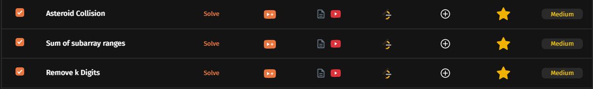 amansharma264's tweet image. ✅ Completed Stacks and Queues topics of #TUFWinterArc with @takeUforward_  (Striver Sir) 🚀

📘 Problems Covered:
Asteroid Collision — Medium
Sum of Subarray Ranges — Medium
Remove K Digits — Medium

#StriverA2Z #DSARoadmap #Stacks #Queues #CodingJourney #DSAProgress…