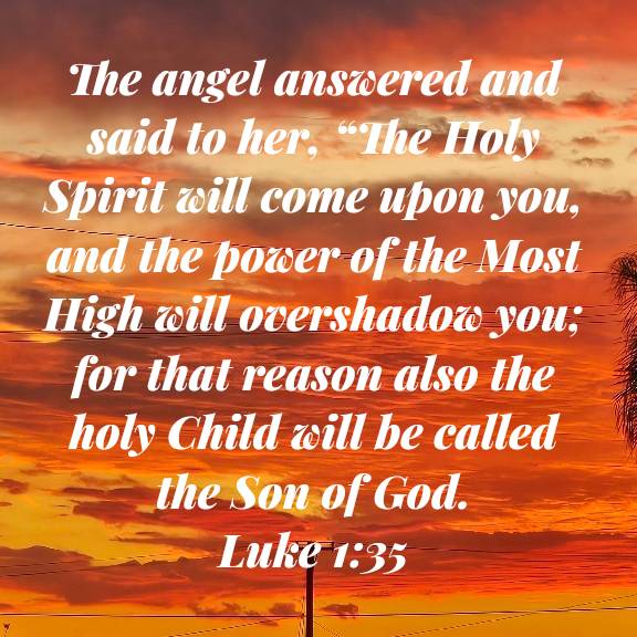 SamMoore6942's tweet image. Luke 1:35 NASB2020
[35] The angel answered and said to her, “The Holy Spirit will come upon you, and the power of the Most High will overshadow you; for that reason also the holy Child will be called the Son of God. 

bible.com/bible/2692/luk…