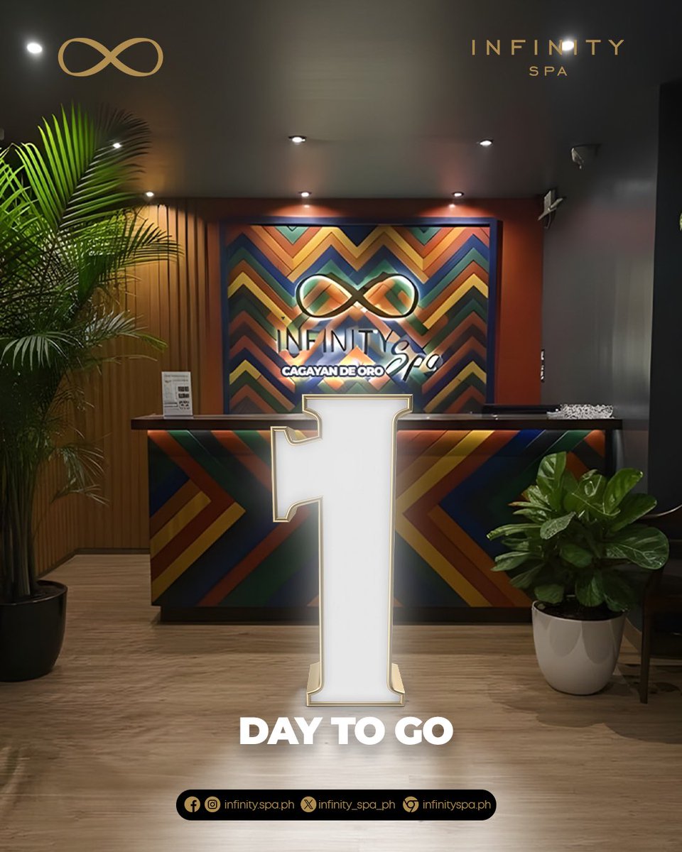 infinity_spa_ph's tweet photo. Just 1 DAY TO GO before our Soft Opening in Cagayan de Oro!
๐ This is our early Christmas gift to all the Mancavers in the city.
Come experience the signature Infinity Spa vibeโnow closer to home.
Limited slots available during the soft launch. Make it count.
#ISCDO #InfinitySpa #SoftOpeningCDO