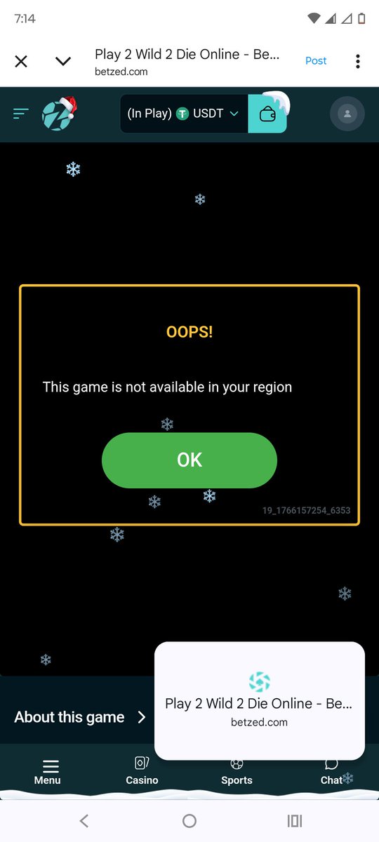 11Jessieb11's tweet photo. @BetzedFreespin @BetzedCom It tells me game not available in my region https://t.co/voQ7XIAs6n