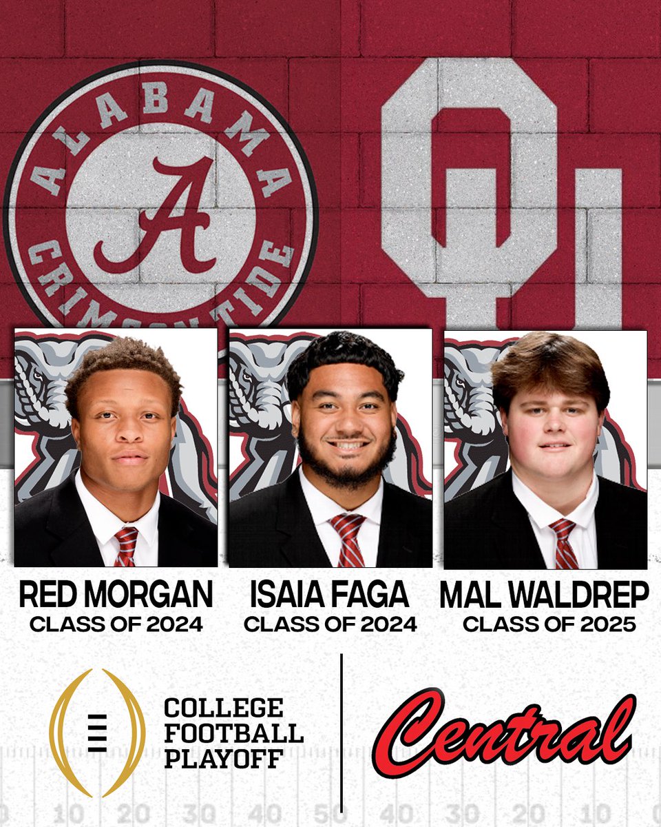 CHSREDDEVILS's tweet image. Congratulations to the Red Devils with teams in the College Football Playoff!  

Why would you attend anywhere else?

#BuiltByCentral #RedDevilsFootball #RD4L @AlabamaFTBL