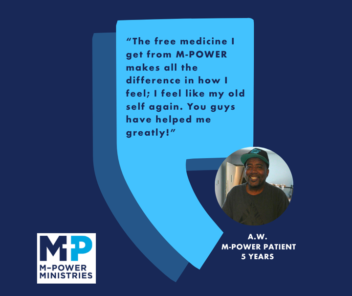 AW has been coming to M-POWER’s Health Clinic for over 5 years, where he has been receiving medicine and education for controlling his health. We’re grateful for our generous donors who make free medications possible. #mpower #ministries #freehealthcare #pathsoutofpoverty