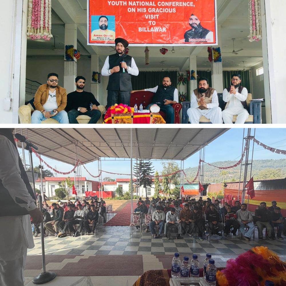 TheEarthNews1's tweet image. YNC gears up for Panchayat and ULB Polls with mega Youth Meet at Billawar 
#YNC #Billawar #YouthPolitics #JammuAndKashmir #OmarAbdullah #NCStrong #YouthPower #GrassrootsPolitics #ULBPolls #PanchayatElections #PoliticalNews #JammuNews #YouthMobilisation #NCMovement