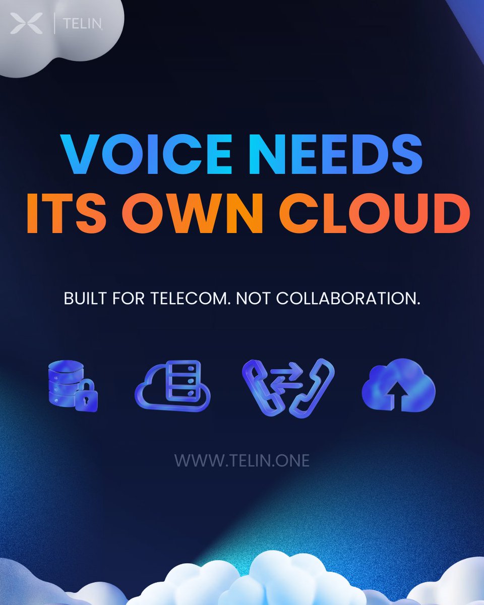 TelinGlobal's tweet photo. Voice needs its own cloud.

Most UCaaS platforms were built for collaboration — not voice-first performance.

Reliability isn’t a feature.
It’s architecture.
#Telecom #UCaaS #VoIP https://t.co/qr7ebtiK7R