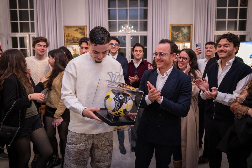 MOROCCOinUK's tweet image. Nice surprise visit from Morocco’s U-20 World Champion Othmane Maamma, during the event, U-20 Golden Ball 2025 and @CAF_Online Young Player, who plays at Watford FC in the UK 🇲🇦🇬🇧