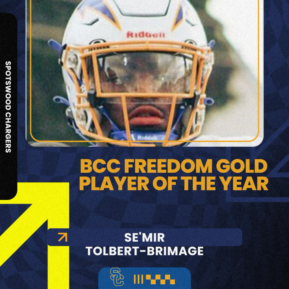 SpotswoodAthle1's tweet image. Big Central Conference Player of the Year and other postseason football honors for 2025

Freedom Gold
Player of the Year: Se’mir Tolbert-Brimage, Spotswood, Sr., QB

Team of the Year: Spotswood (8-2)