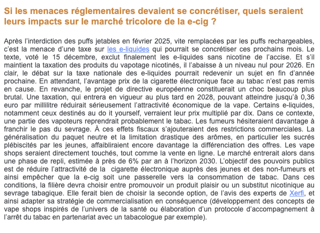 ,       . Interview du directeur de la nouvelle tude sur le  march de la vape, intitul :    ...