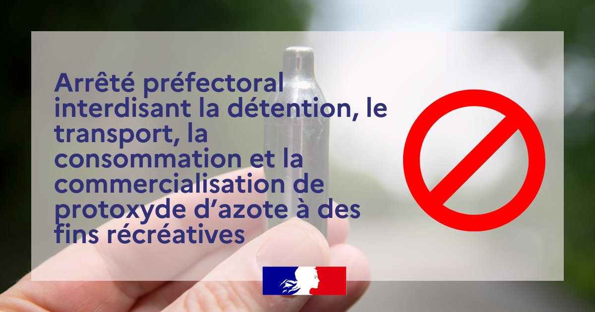 Image de Préfet de Haute-Loire - #sécurité #prévention 

🔔Pour prévenir les usages détournés du protoxyde d’azote, un arrêté préfect