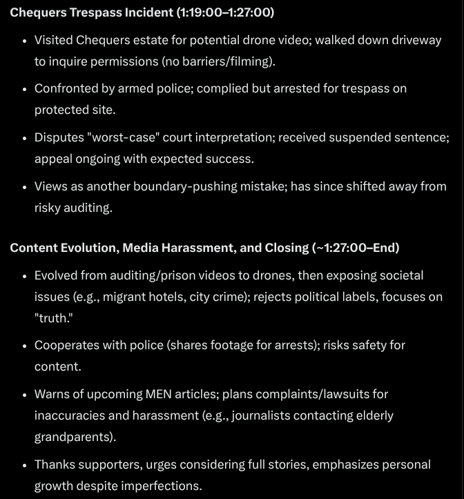 To save people the hassle of watching a football game length waffle video by DJE Media, here is the summary below.

Fact checks will be added in the comments too.

<a href="/AyAudits_c4n/">Ay Audits</a> <a href="/TRobinsonNewEra/">Tommy Robinson 🇬🇧</a> #DJEMedia