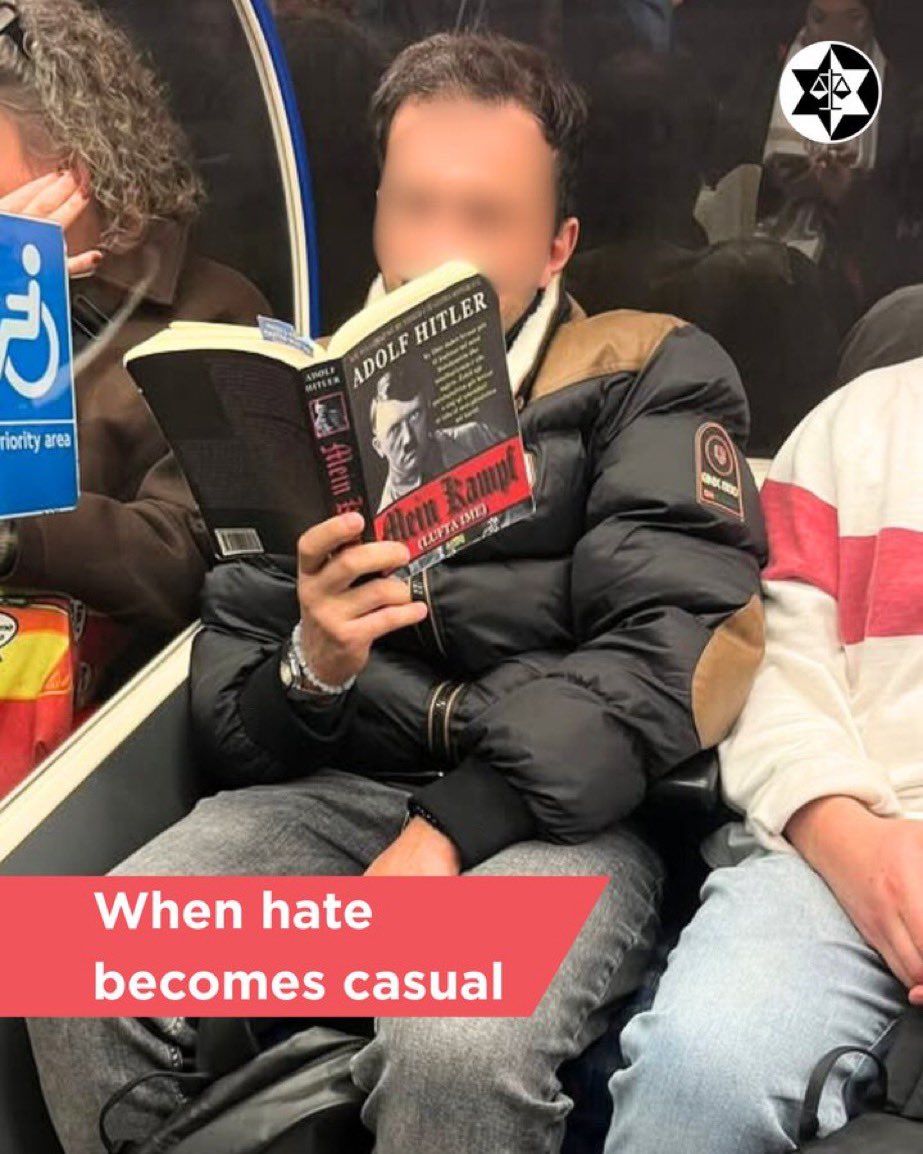 benonwine's tweet image. This is Sadiq Khan’s London, where people openly read Mein Kampf on public transport.