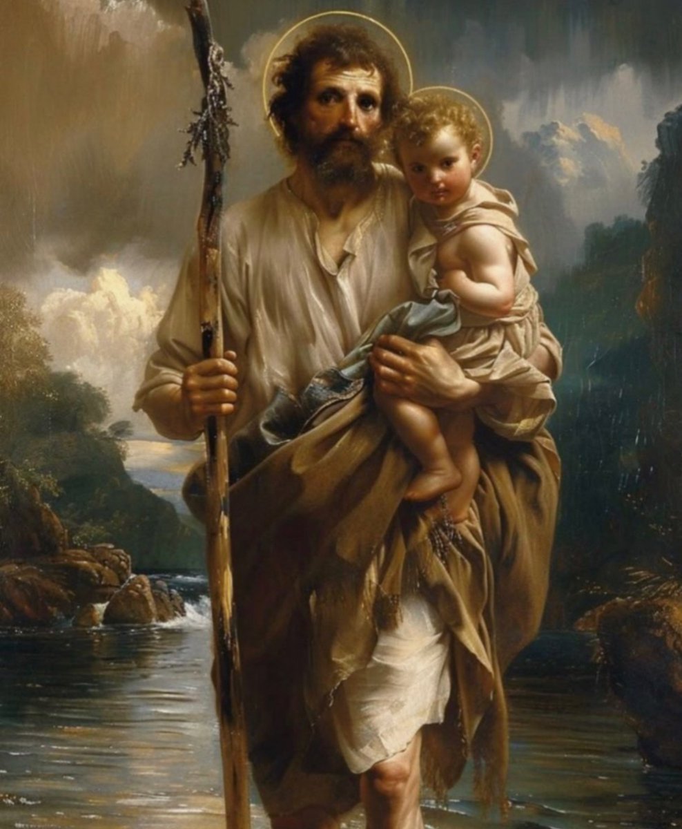 prayandfast2's tweet photo. St. Christopher, pray for the safety of all who are traveling to be with their families for Christmas. https://t.co/iJGGYFaeyE