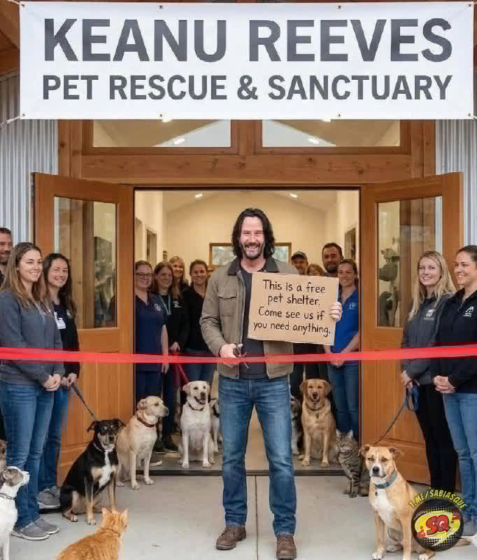 rosapantin1301's tweet image. Feliz día, humanidad, el actor Keanu Reeves inagura el refugio gratuito para perros y gatos mas grande del mundo, el actor invirtió 100$ millones de su bolsillo en su construcción, los animales no serán sacrificados, recibirán cuidados toda su vida.
 Keanu personaje del año? Siii