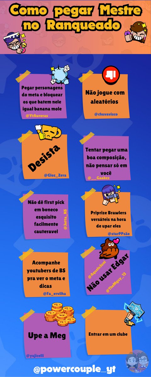 powercouple_yt's tweet image. Tá tentando pegar Mestre?? Aqui algumas dicas!!
#BrawlStars