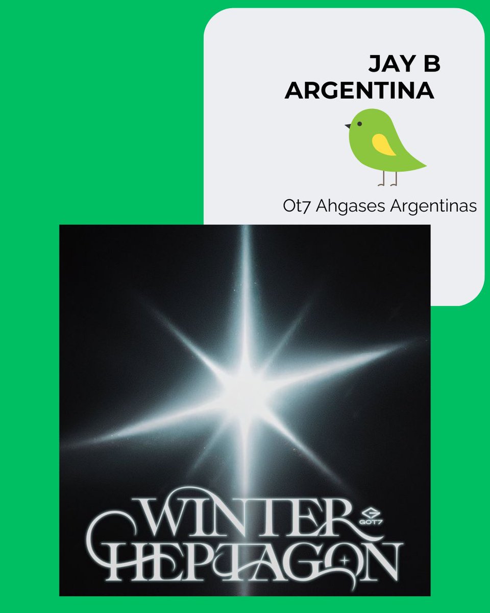 jaybargentina's tweet image. ✨ Lo mejor de #MCNSolutionOne en 2025
🎶 Canciones coreanas más descargadas en #LINE_MELODY

💚 GOT7 dominando el ranking 💚
1️⃣ PYTHON
2️⃣ Darling
3️⃣ OUT THE DOOR
4️⃣ her

Este logro refleja el enorme impacto de GOT7 con su álbum Winter Heptagon, nos llena de orgullo ver cuantos