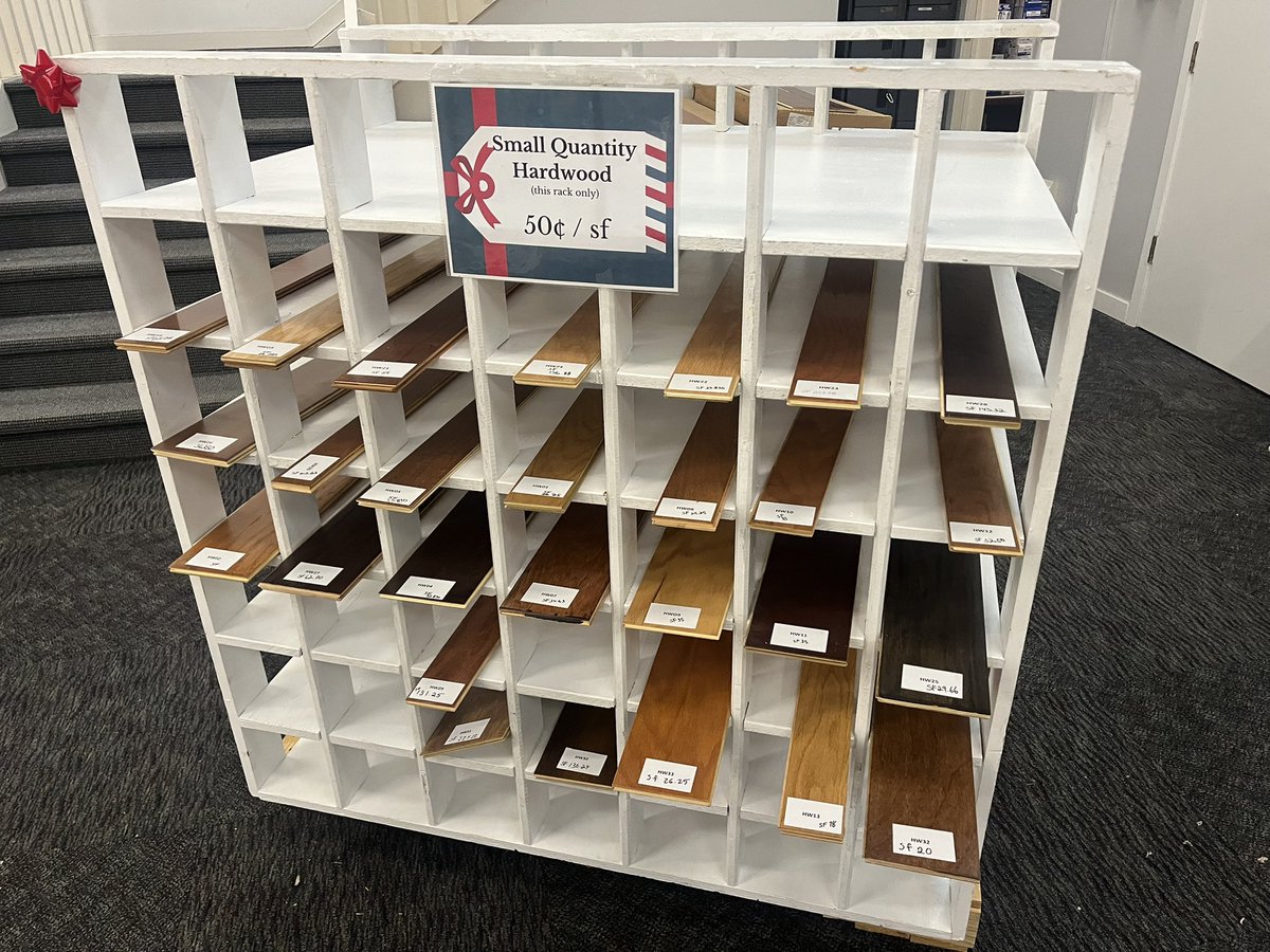 🎄 Day 9 Deal! 🎄
Engineered hardwood $0.50/sf

Perfect for DIY &amp; craft projects, accent walls, or small spaces.
Limited quantities — this rack only!
Grab it before it’s gone 👀🎁
