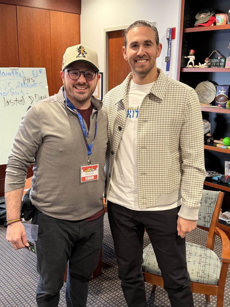 RyanPine's tweet photo. @ILBaseball Great Turn out at the first HanuCon held in Pikesville MD on 12/14/25. 
Thanks to Dean Kremer, Spencer Horwitz and Adam Gladstone for making it such a great day!!  Can’t wait for next year! @ https://t.co/R9efjyeTBX