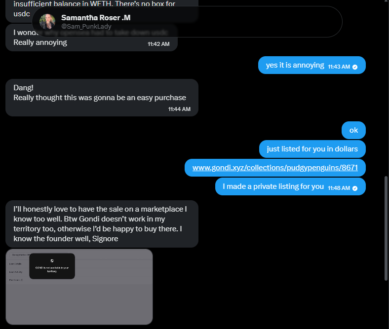 gm

be careful out there! this account is trying to scam people. 

<a href="/SignoreGondi/">Signore Gondi ⚜️</a> (they are using your name)