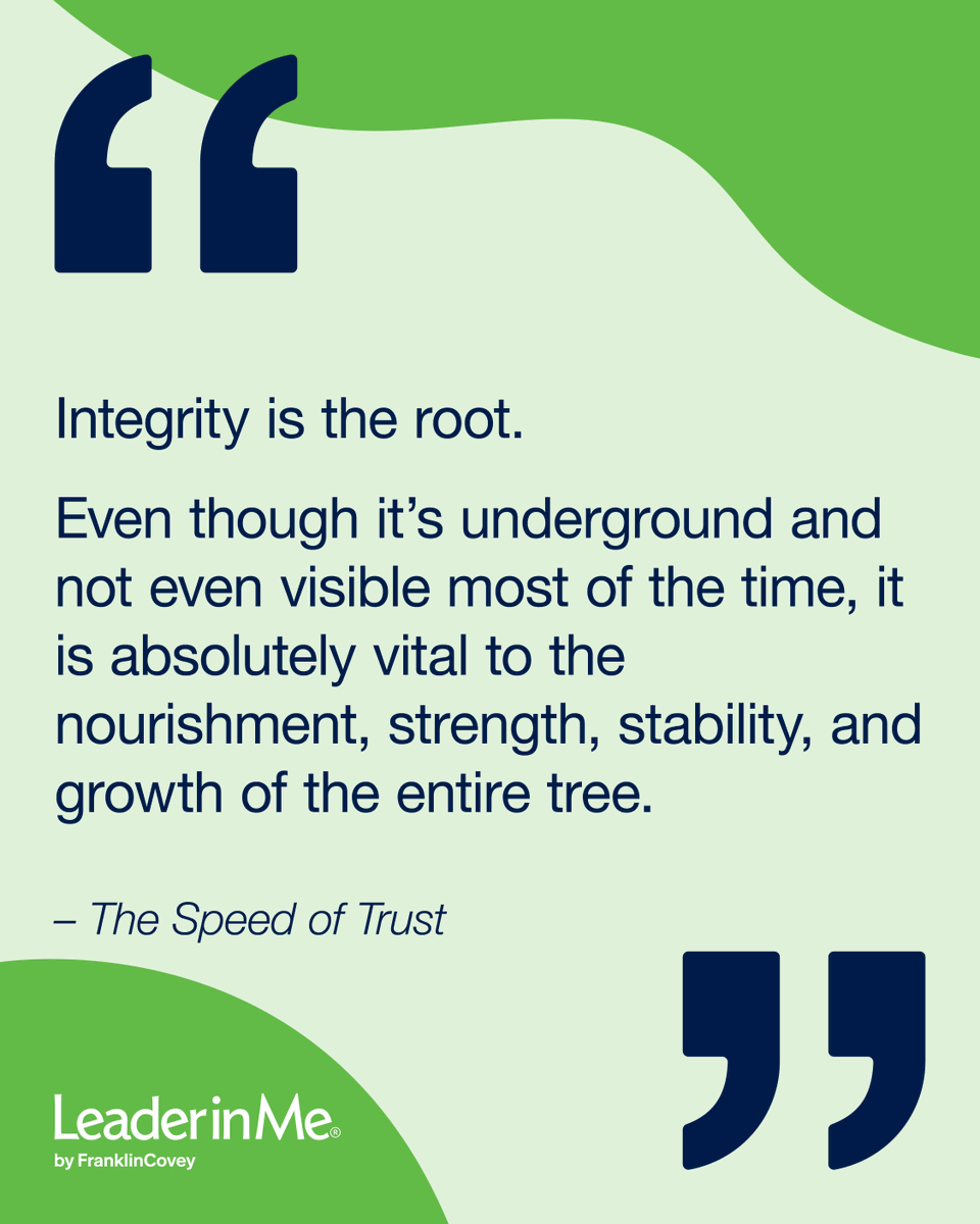 TheLeaderinMe's tweet image. The most important part of leadership is often the part no one sees.

Integrity keeps our classrooms, relationships, and culture rooted in purpose–even when things get hard.

#LeaderInMe #SchoolCulture #IntegrityMatters