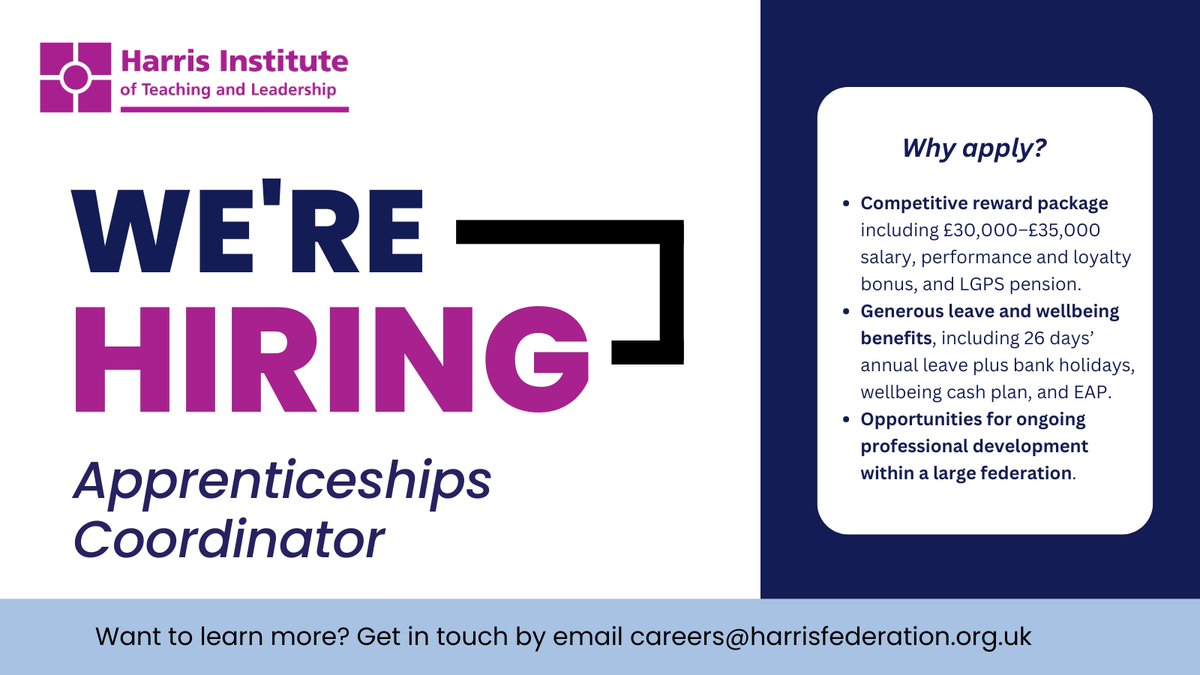 📢 We&rsquo;re hiring an Apprenticeships Co...