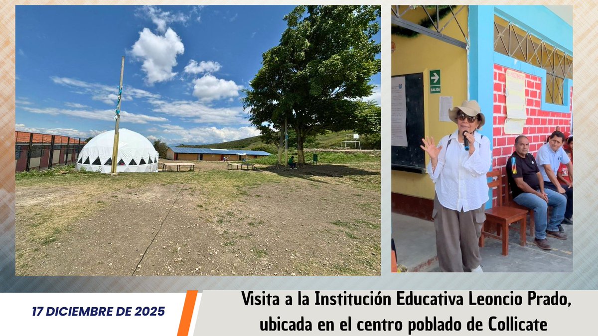 Visité la I.E. Leoncio Prado en Collicate-Bagua Grande. El proyecto CUI 2108383 para su nueva infraestructura educativa ya está priorizado en la Ley de Presupuesto 2026. Continuaré el seguimiento y las gestiones ante el GORE Amazonas