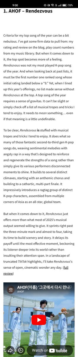 nishjunzz's tweet photo. Rendezvous at #1 and Pinocchio at #10 in The Bias List's Top 50 Songs of 2025 just feels so right.

AHOF really has such beautiful discography...perfect for anyone who misses that old-school kpop sound. Rendezvous being at the top honestly feels like it was made just for them. i really hope more kpop stans open their ears to what AHOF has to offer because they are genuinely so promising ✨

"In a landscape of truncated tiktok highlights, I'll take Rendezvous's sense of open, cinematic wonder any day." FACTS 💯