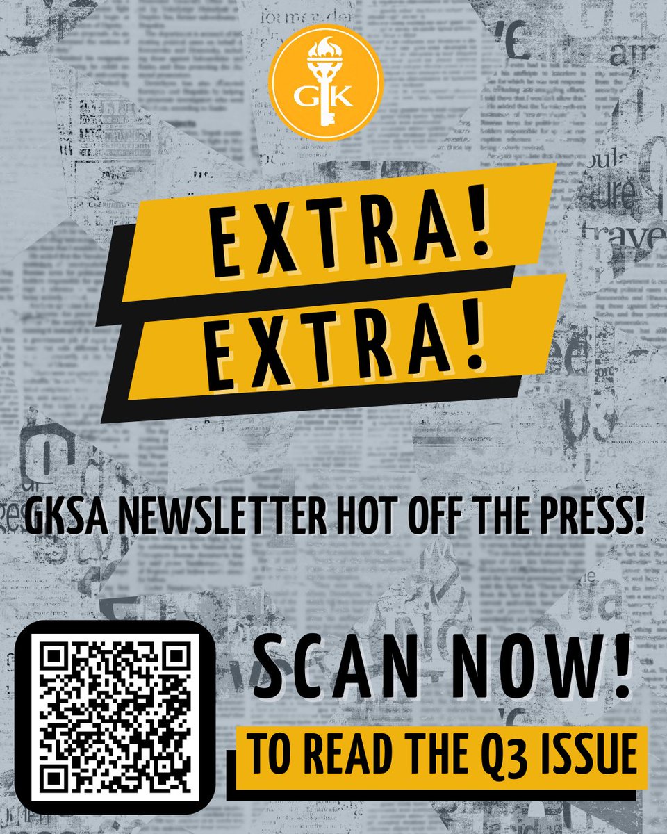 The long awaited GKSΑ Q3 newsletter is officially out 🎉

Catch up on key highlights, events, and what’s been happening across our chapters. Be sure to scan the QR code and give it a read!

#yesGK