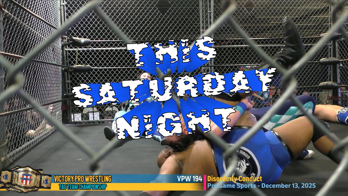 VPW_Wrestling's tweet photo. Chaos could not be contained when VPW presented Disorderly Conduct
If you missed the action, join Willie Thrill, Alex Accetta, and Kevin Fulton as they call the action this Saturday night
https://t.co/LB1mvUCrU6
#VPWDisorderlyConduct #FreeStream #Wrestling https://t.co/Ovf8nu9Ldk