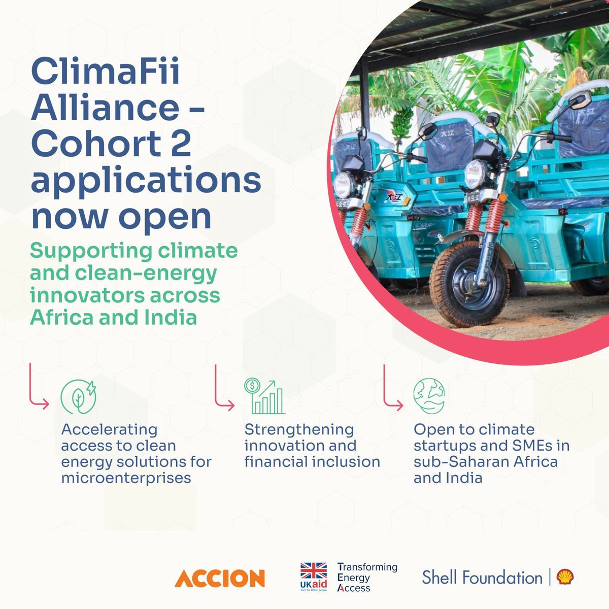 opportunitiesfy's tweet image. ⚡ ClimaFii Alliance | India
Startups &amp;amp; SMEs in clean energy &amp;amp; DRE: Get funding, mentorship &amp;amp; market support to scale rural solutions.
⏰ Deadline: 12 Jan 2026
🔗 Apply: wp.me/p23f03-i6R
#CleanEnergy #ClimateInnovation #IndiaStartups #DRE
