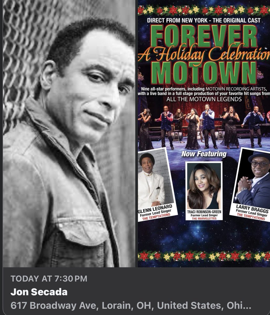 👀🎶🎵Get your tickets for this weekends events John Secada  today at 7:30 pm and forever Motown toomorow at 7:00pm 🎵🚨…visit lorainpalace.com or call in at (440)245-2323 to get yours #MotownChristmas #johnsecada #entertainment