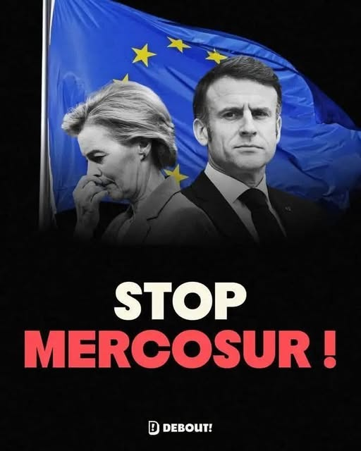 luckasdelille59's tweet photo. ATTENTION ! L'annonce par Von der Leyen d'un report en janvier de la signature du Mercosur est une imposture totale. L’accord avec le Mercosur proposé par Macron est une véritable farce. Loin de vouloir l'abolir, il veut seulement gagner du temps pour éviter l’explosion sociale et que la révolte paysanne retombe. Et ils vont essayer de nous tromper avec leurs pseudo-« clauses de sauvegarde ». Le Mercosur doit être définitivement aboli, et non reporté, et une politique agricole nationale doit être mise en œuvre.
Il faut Stopper Macron et Von der Leyen 2 imposteurs sans scrupules.