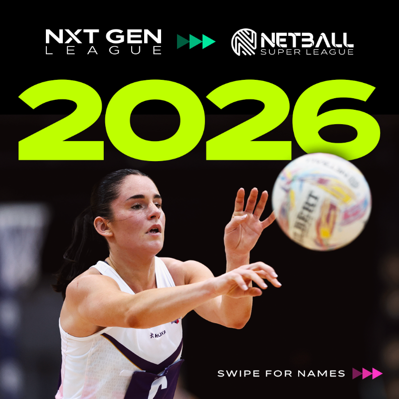 NetballSL's tweet photo. A pathway to the NSL 🛣️

💪 #NSL2026 will see 10 players make the step up from the 2025 NXT Gen League after impressive seasons.

Watch them in #NSL2026 ⬇️