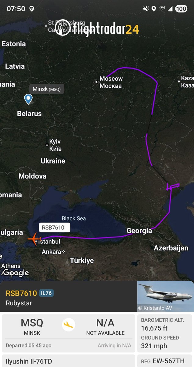 Rubystar Il-76TD EW-567TH #510152 as RSB7610 departed Minsk