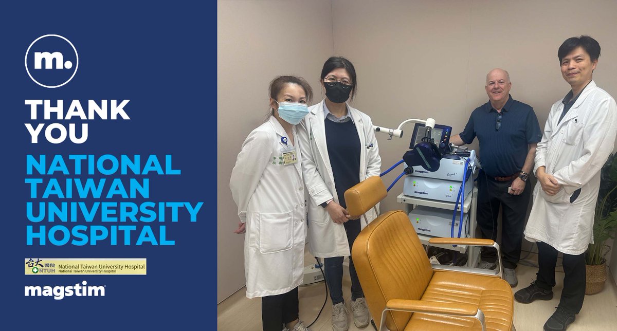MagstimEGI's tweet photo. Thank you to National Taiwan University Hospital and Trushine for connecting Magstim TMS with physicians and hospitals in Taiwan. Magstim's John Leedham recently shared insights on TMS for research and clinical care. 
#TMS #Depression #Neuroscience https://t.co/ecvQn7h1ho