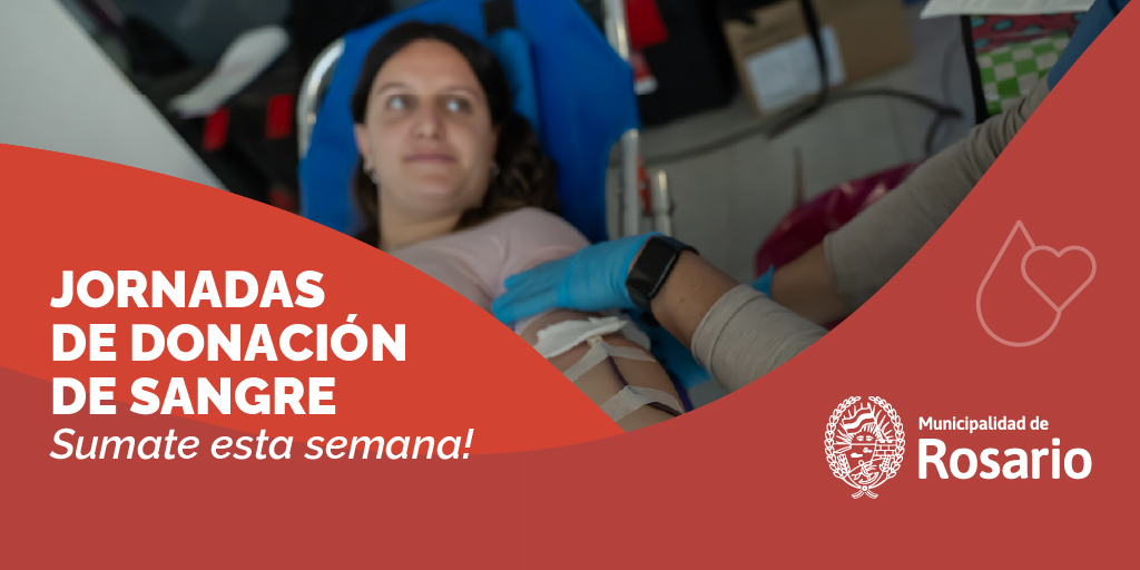 Sumate esta semana a donar Sangre!🩸

📅 Martes 06/01 de 9 a 12 h - Policlínico San Martín - Chubut 7145
📅 Jueves 08/01 de 9 a 12 h - Ex Aduana - Urquiza 902

Turnos: l.rosario.gob.ar/donar-sangre 🙌