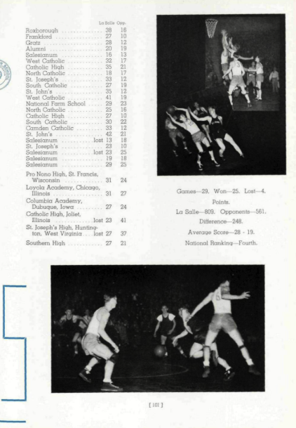 lschs's tweet image. As our basketball team prepares to head The Palestra to face @Salesianum in a rematch of the 1937 Catholic League Championship, a look down memory lane from the Blue and Gold Yearbook from that year.

Tipoff 3 PM from the Palestra - tickets available at pennathletics.evenue.net/events/LAS?fbc……