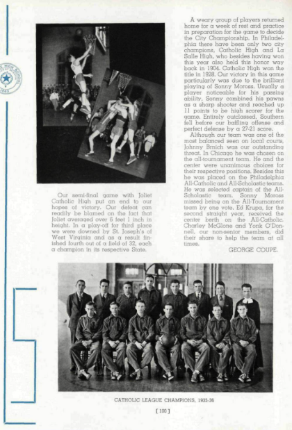 lschs's tweet image. As our basketball team prepares to head The Palestra to face @Salesianum in a rematch of the 1937 Catholic League Championship, a look down memory lane from the Blue and Gold Yearbook from that year.

Tipoff 3 PM from the Palestra - tickets available at pennathletics.evenue.net/events/LAS?fbc……