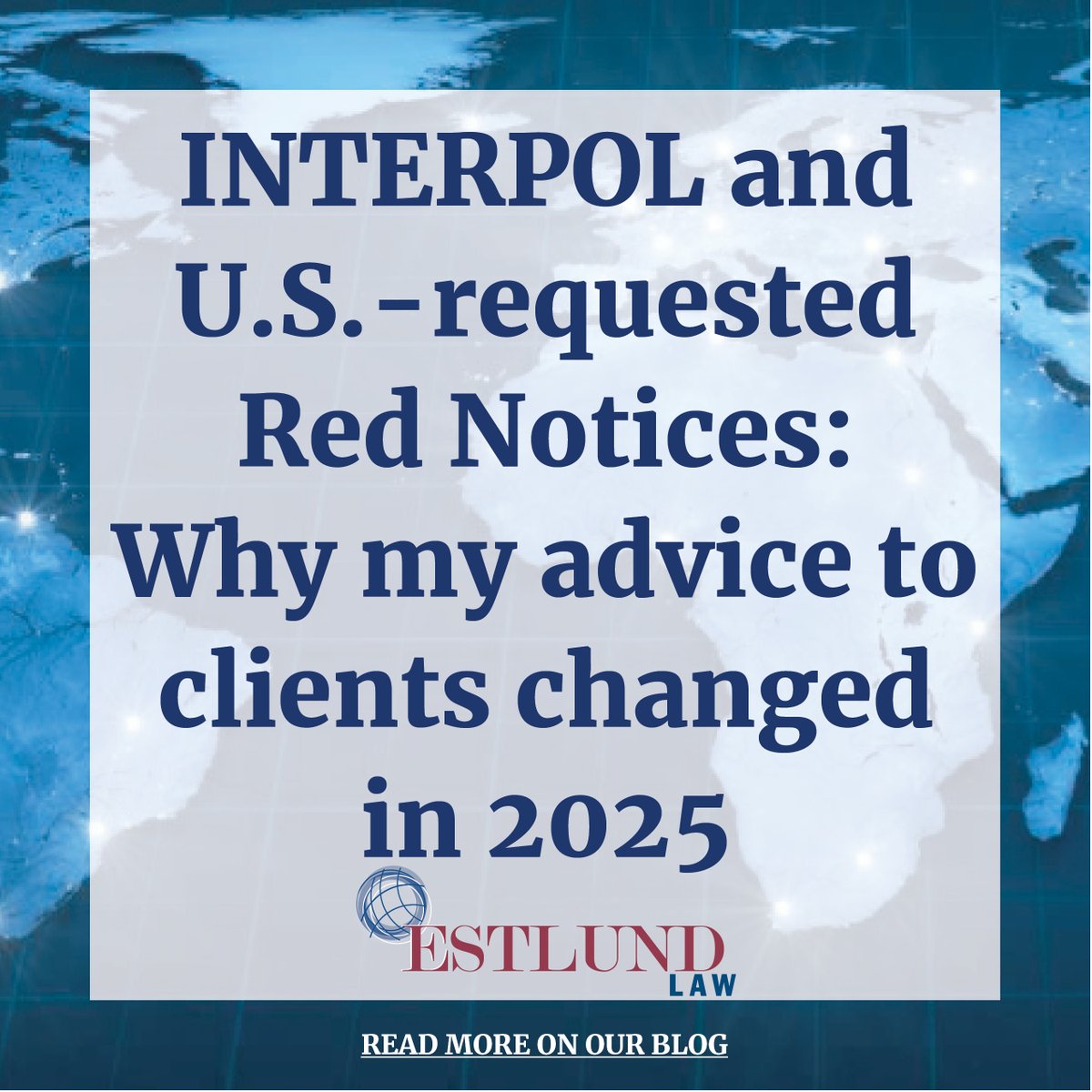 INTERPOL and U.S.-requested Red Notices
#MichelleEstlund has a proven track record of success with #INTERPOL cases, and she uses that knowledge every day to help clients get their lives back. 

Read our post found @ bit.ly/3Y7R4fw for more on INTERPOL’s role in this case
