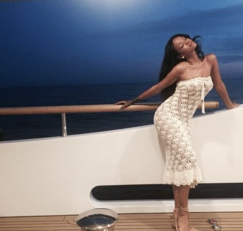 rihannanavybul's tweet image. Rihanna on vacation in Italy 2014.