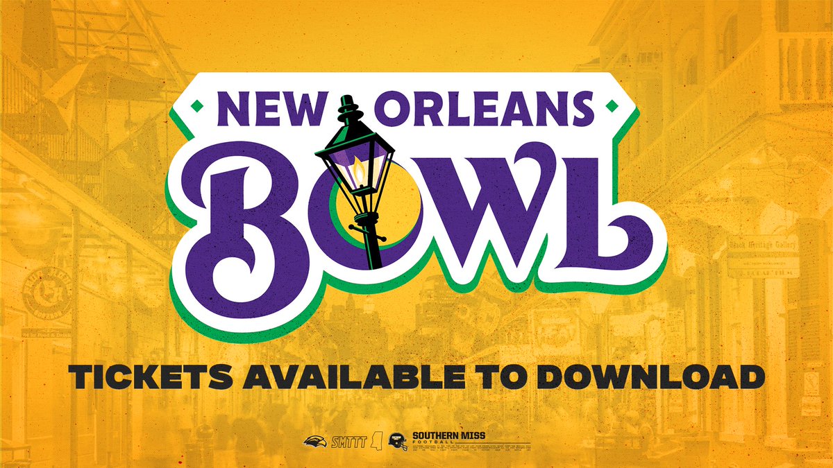 CHECK YOUR INBOX 📨

<a href="/NewOrleansBowl/">New Orleans Bowl</a> tickets have been sent out. Make sure to download your tickets before arriving at the Superdome on Tuesday!

#FlipTheScript | #SMTTT