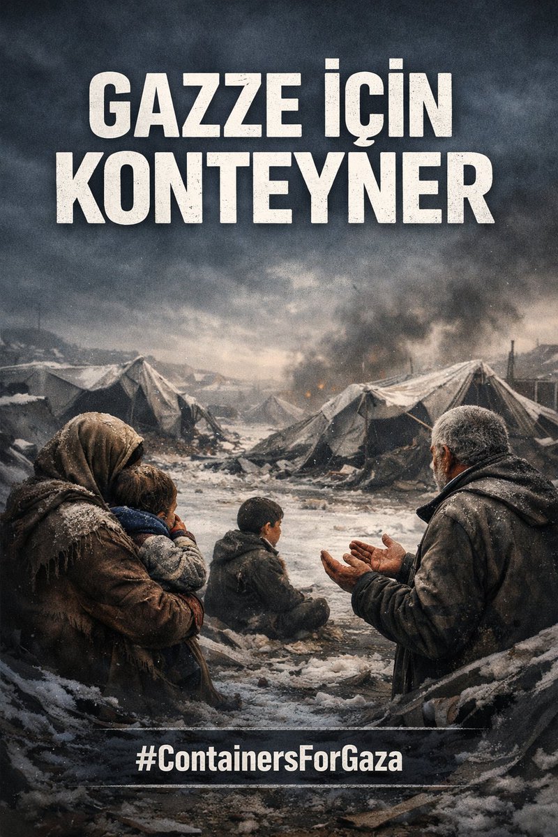 GÜNDEM ÇALIŞMASI

💥 Gazze İçin Konteyner" başlığı ve
 💥#ContainersForGaza etikeri ile

🆘 Gazze’de çadırlar yerle bir edildi,

🏚️ Barınacak bir alan, sığınılacak bir umut kalmadı.
❄️ Soğuk, 🍞 açlık ve ⚠️ yıkım her geçen gün daha da ağırlaşıyor.

İhtiyaçlar artıyor, insanlık