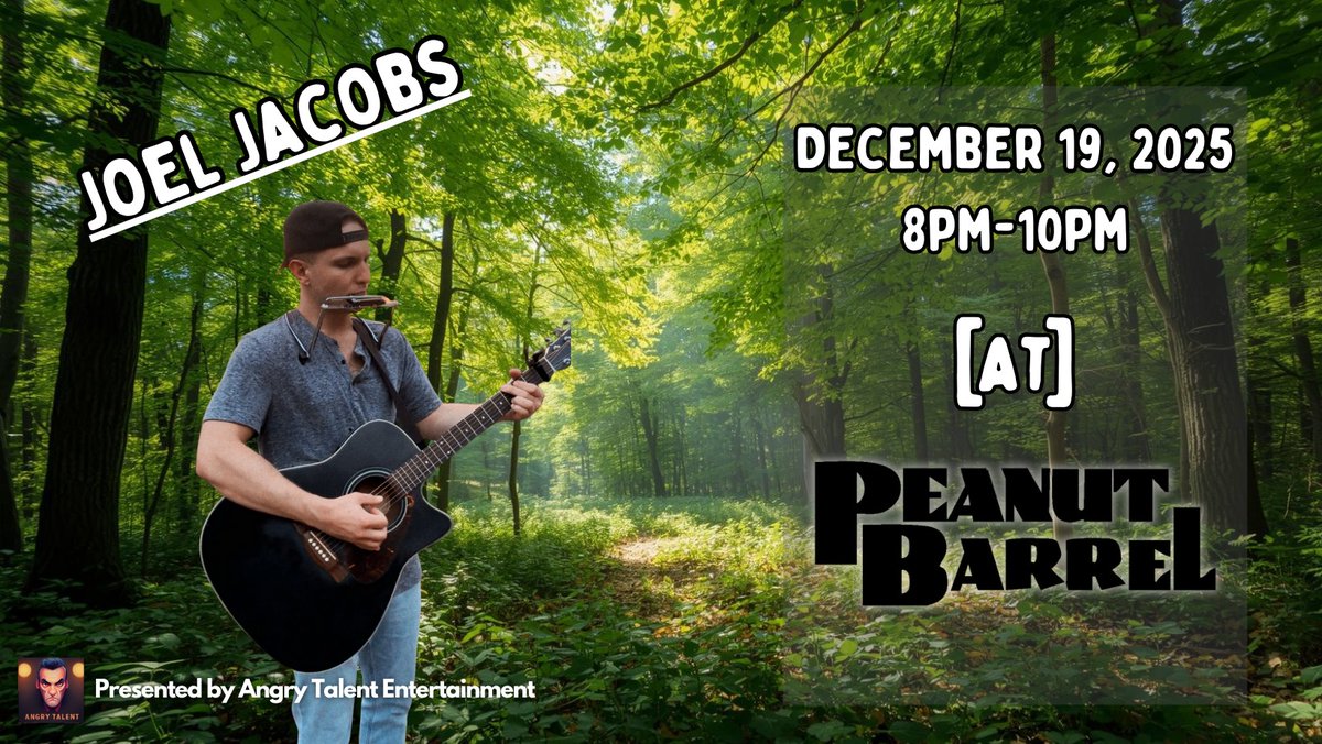 Joel Jacobs is bringing live music to The Barrel this tonight, December 19th, from 8 PM - 10 PM!