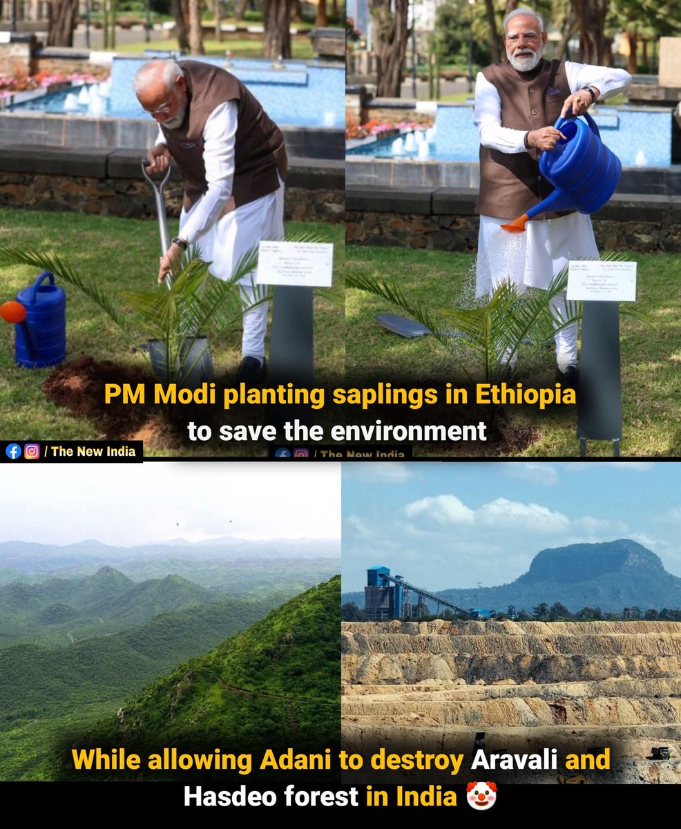 The most hypocritical PM of independent India! 🤡

#SaveAravalli #INDvSA