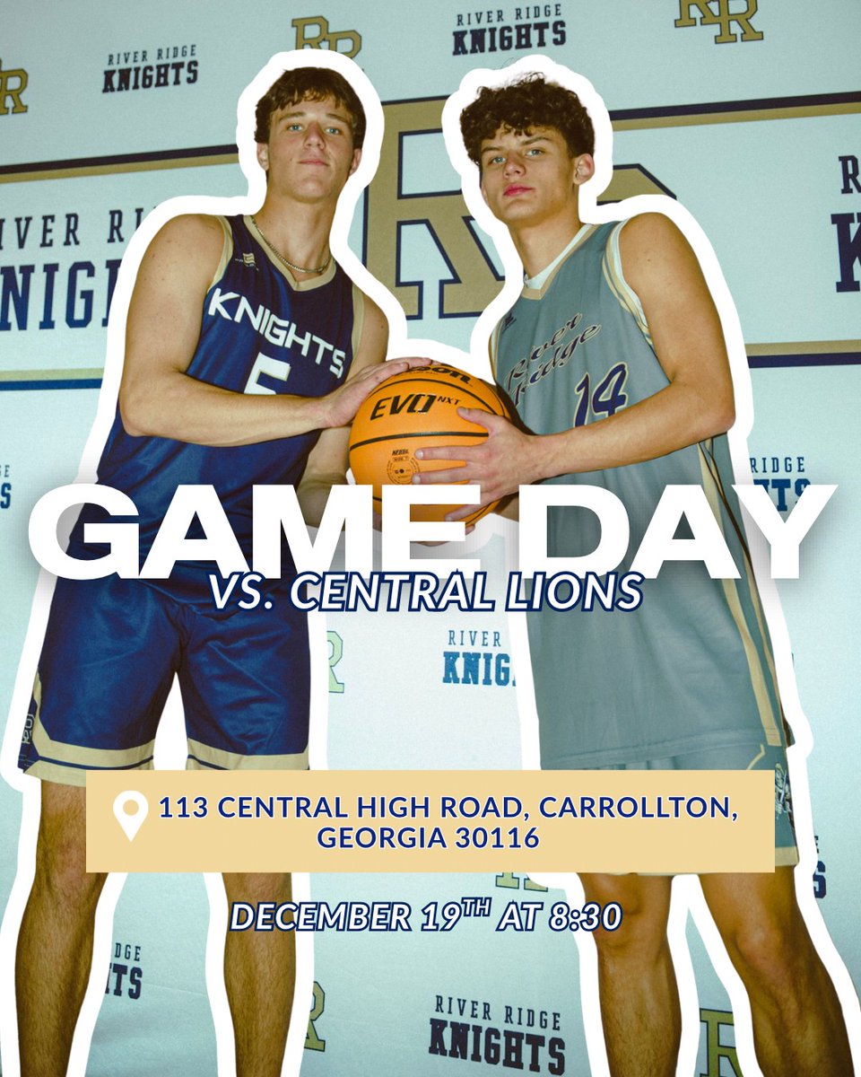 RR_KnightsHoops's tweet image. 🚨🏀GAME DAY🏀🚨
🚍 AWAY GAME
🎅 SMI Christmas Classic- DAY 2
🆚️ Central Carrollton 
📍Central HS
     113 Central High Rd
     Carrollton, GA
⏰ 8:30
🎟 Gofan.co | 🚪
📺 NFHS
@RiverRRBballFan @RiverRidgeontop @KnightNation_09 @KyleSandy355 @swish_scout